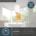 thumbnail image 4 of Shelby 1 Light Gold Brass Transitional Bathroom Vanity Fixture White Glass, 4 of 10