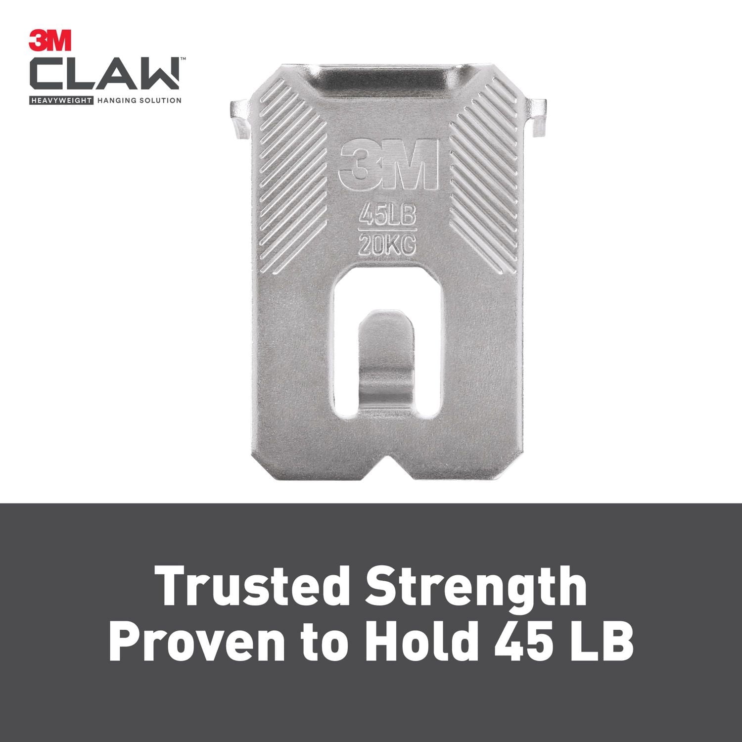 Crochet pour cadres pour cloisons sèches 3PH45M-1EF CLAW 3M(MC) avec outil de marquage temporaire, supporte 45 lb, 1 crochet
