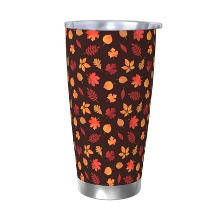 

KLL fall Maple leaf Print 40oz Stainless Steel Insulated Car Cup with Spillproof Lid - Keep Your Drink Hot or Cold on the Go-Without Straw