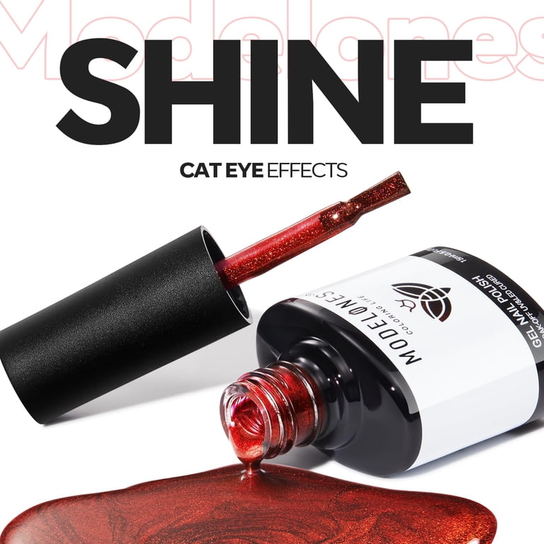Modelones Cat Eye Gel Polish, Red, 15 ml photo 5