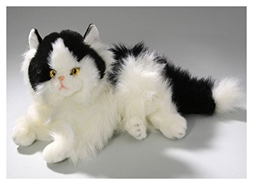 black and white plush cat