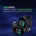 thumbnail image 3 of Y68/d18 mujeres reloj inteligente en tiempo Real pronóstico del tiempo rastreador de actividad Monitor de frecuencia cardíaca deportes señoras reloj inteligente hombres para Android IOS, 3 of 4