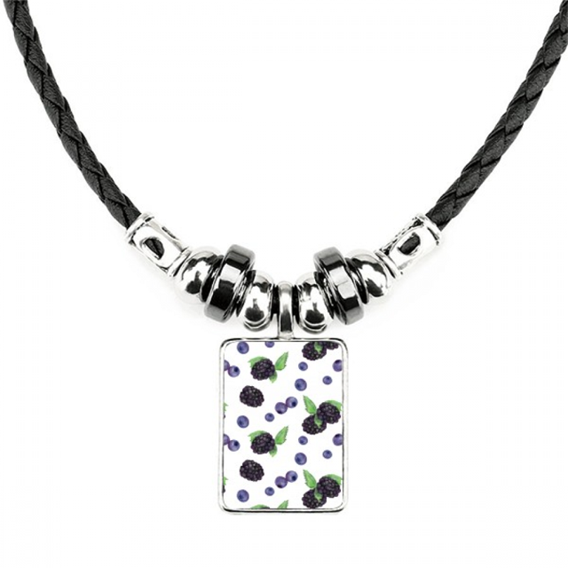 blueberry fruit acuarela ilustración patron collar a mano colgante de cuerda de cuero Unbranded M