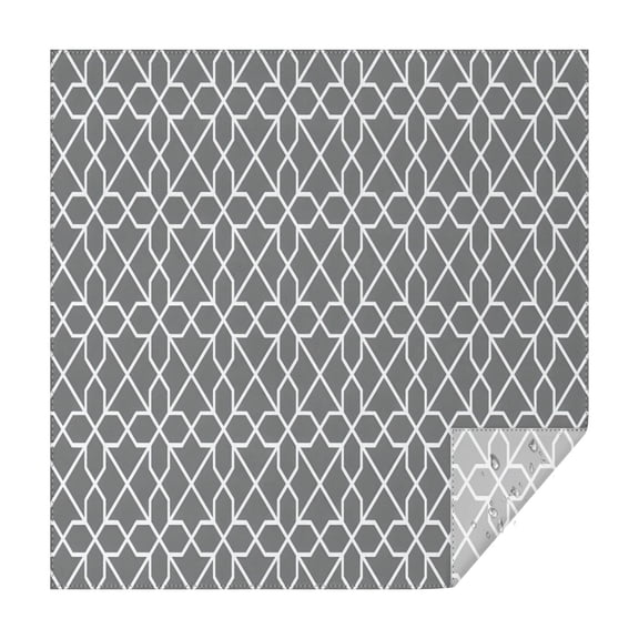 Gray Geometric Quatrefoil Pattern Square Tablecloth,Waterproof Square Table Cover,Wipeable Spillproof Washable Table Cover for Home Kitchen Party Decor 42"X42"(107x107cm)