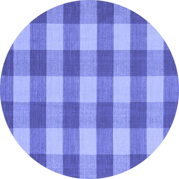Ahgly Company Machine Washable Indoor Round Abstract Blue Contemporary Area Rugs, 6' Round