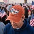 thumbnail image 4 of GrmtClth 250 Anniversary Usa Hats Celebrations 1776 Print Baseball Caps Classic Distressed Washed Caps Trend Adjustable Headwear Saffron, 4 of 7