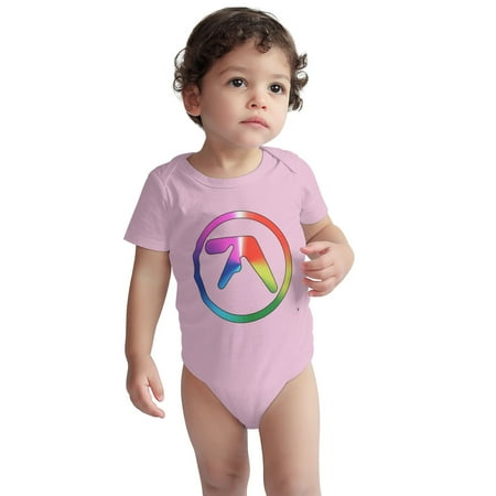 

Aphex Baby Onesie Twin Logo Toddler Baby Boys Girls Short-Sleeve Bodysuits Cotton Romper Pink 3 Months