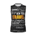 thumbnail image 6 of Lsque Travel Print Men's Cotton Blend Sleeveless Muscle Shirts (S-3XL)- Moisture Wicking, Odor Protection, UPF 30+,Small, 6 of 8