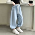 thumbnail image 5 of LIaqionyy Girls Cotton Joggers Baggy Sweatpants High Waisted Drawstring Fall Fashion Winter Clothes Jogger with Pockets, 5 of 8
