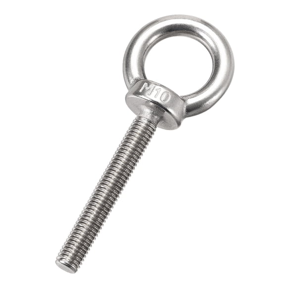 2Pcs M10x70mm Thread 25mm Inside Dia 42mm OD Stainless Steel Lifting Eye Bolt