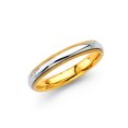 thumbnail image 1 of FB Jewels 14K White And Yellow Two Tone Gold Solid 3.3mm Traditional Comfort Fit Wedding Ring Band Size 8, 1 of 1