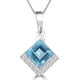 Majesty Diamonds MD170333 2.6 CTW Émeraude Bleu Topaze Solitaire avec Accents Pendentif Collier en Or Blanc 14 Carats avec Chaîne&44; Taille – image 1 sur 1