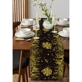 thumbnail image 4 of Christmas Table Runner 36 Inches Long for Dining Table Decor, Cotton Linen Winter Snowflake Table Runner Washable Dresser Scarf for Kitchen Christmas Holiday Golden Seasonal Leaves Pine Cones, 4 of 8