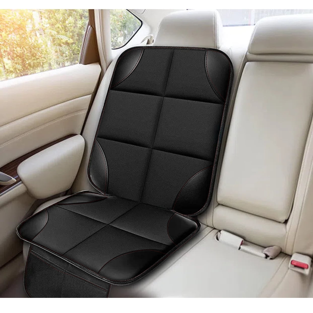 Byseng Car Seat Protector 2 Pack, Durable 600D Fabric Waterproof Car Seat Cover for Child Car Seat with Thick Pad Non-Slip Backing