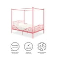 thumbnail image 6 of DHP Canopy Metal Bed, Full, Pink, 6 of 10