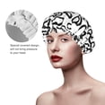 thumbnail image 2 of KLL Hand Drawn Snake Pattern Shower Cap & Bath Cap for Women,Reversible Oversized Waterproof Shower Caps for all Hair Lengths,Elastic Reusable Bathing Hair Cap, 2 of 6