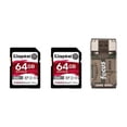 thumbnail image 1 of Kingston Canvas React Plus 64GB U3 V90 SD Card 2-Pack Bundle, 1 of 7