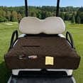 thumbnail image 2 of Psesaysky Golf Cart Seat Covers (With an extra handle) Seat Blanket, with 4 Front Pockets, Fits for EZGO, Yamaha, Club Car, Epic and Other 2 Person Seats, All Seasons (Dark Brown), 2 of 8