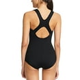 thumbnail image 2 of BALEAF Women's Conservative Athletic Racerback One Piece Training Swimsuit Swimwear Bathing Suit Black 38, 2 of 5