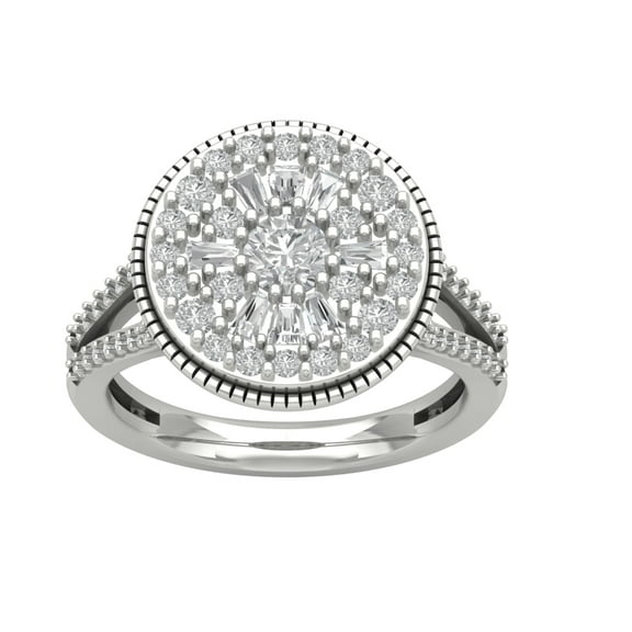 Araiya Sterling Silver Cluster Diamond Ring (1 1/4 cttw, I-J Color, I2-I3 Clarity), Size 7