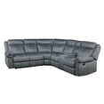 thumbnail image 4 of JERFIT Modern 5-Seat Recliner Sectional Sofa with Console, USB Charger, Cup Holders in Two-Tone Gray Nubuck Fabric, 4 of 9