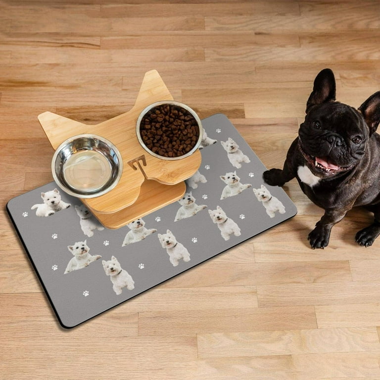 Funny Westie Dog Bowl Mat Non Slip Dog Placemats Feeding Floor Mat for Food and Water Walmart