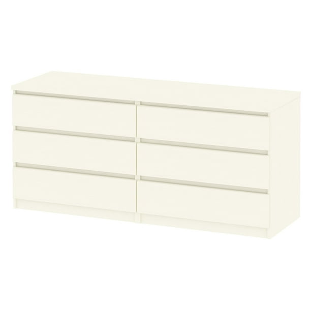 Tvilum Laa 6 Drawer Double Dresser, Stockholm Dresser Changer White