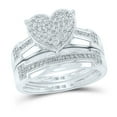 thumbnail image 4 of 10K White Gold His Hers Round Diamond Heart Matching Wedding Set 1/2 Cttw, Womens Size: 5-10, Mens Size: 7-13, 4 of 4