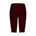thumbnail image 4 of Ixbnca Plus Size Capri Leggings for Women Biker Stretchy Casual Knee-Length Short Pants Solid Color Yoga Shorts, 4 of 5