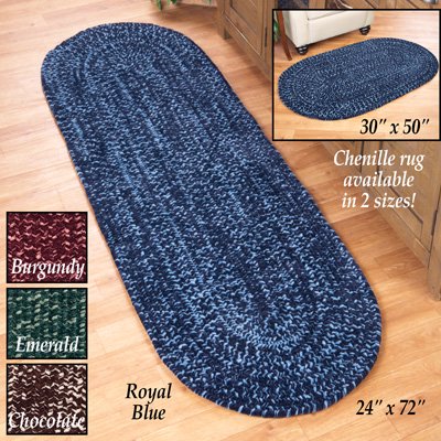 Reversible Chenille Braided Round Accent Rug Emerald 24 X72 Com Reversible Chenille Braided Round, 24 Round Braided Rug