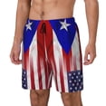 thumbnail image 5 of Mens Puerto-Rico-America-Flag Swimming Trunks with Compression Liner Beach Quick Dry Swim Shorts, 5 of 6