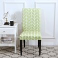 thumbnail image 2 of Dining Room Chair Covers Slipcovers Patterned Stretch Printed Parsons Dining Chair Cover Washable Removable Suitable Armless for Hotel Restaurant Ceremony Universal Size (8 Piece, Green), 2 of 6