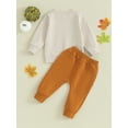 thumbnail image 5 of Baby Toddler Boys Halloween Pants Clothes Set, 0 6M 12M 18M 24M 2T 3T Long Sleeve Crew Neck Letters Ghost Print Sweatshirt, 5 of 10