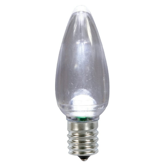 Vickerman C9 Transparent Plastic LED Cool White Dimmable Bulb, E17 Nickel Base, 25 per bag