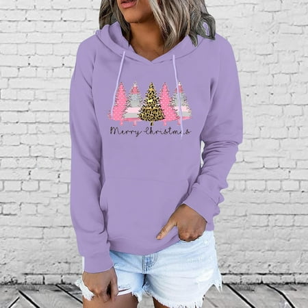 

jsaierl Oversized Sweatshirt for Women Funny Graphic Christmas Matching Pullover Long Sleeve Womens Fall Tops Lightweight Hooded Sweatshirt for Date Night