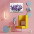 thumbnail image 6 of Modern Artwork Purple Lavender Wall Decor Canvas Wall Art Retro Paintings Style Purple Lavender Flowers Picture on White Vintage Wood Background Rural for Living Room Bedroom Bathroom Decoration, 6 of 6