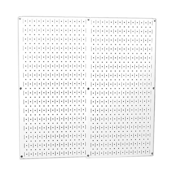 Wall Control 30-P-3232W White Metal Pegboard - Two Panel Pack  32 in. x32 in.   White