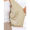 thumbnail image 5 of INSPIRE CHIC Women's Dressy Office V-Neck Button-Down Sleeveless Cropped Vest L Khaki, 5 of 6