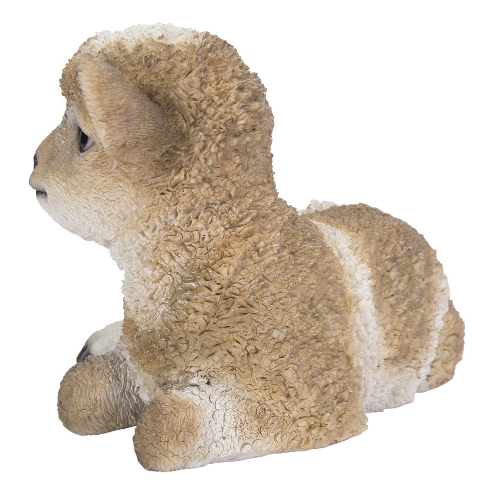 Hi-Line Gift Ltd. Small Brown & White Baby Lamb Lying Down
