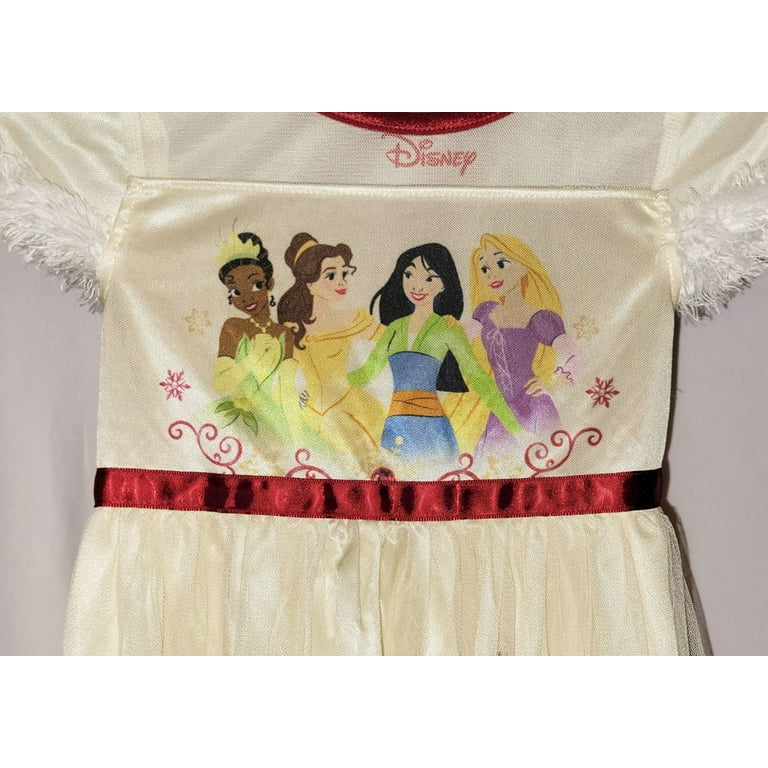 Disney Princess Winter Snowflake Print Christmas Nightgown Small 6 6X