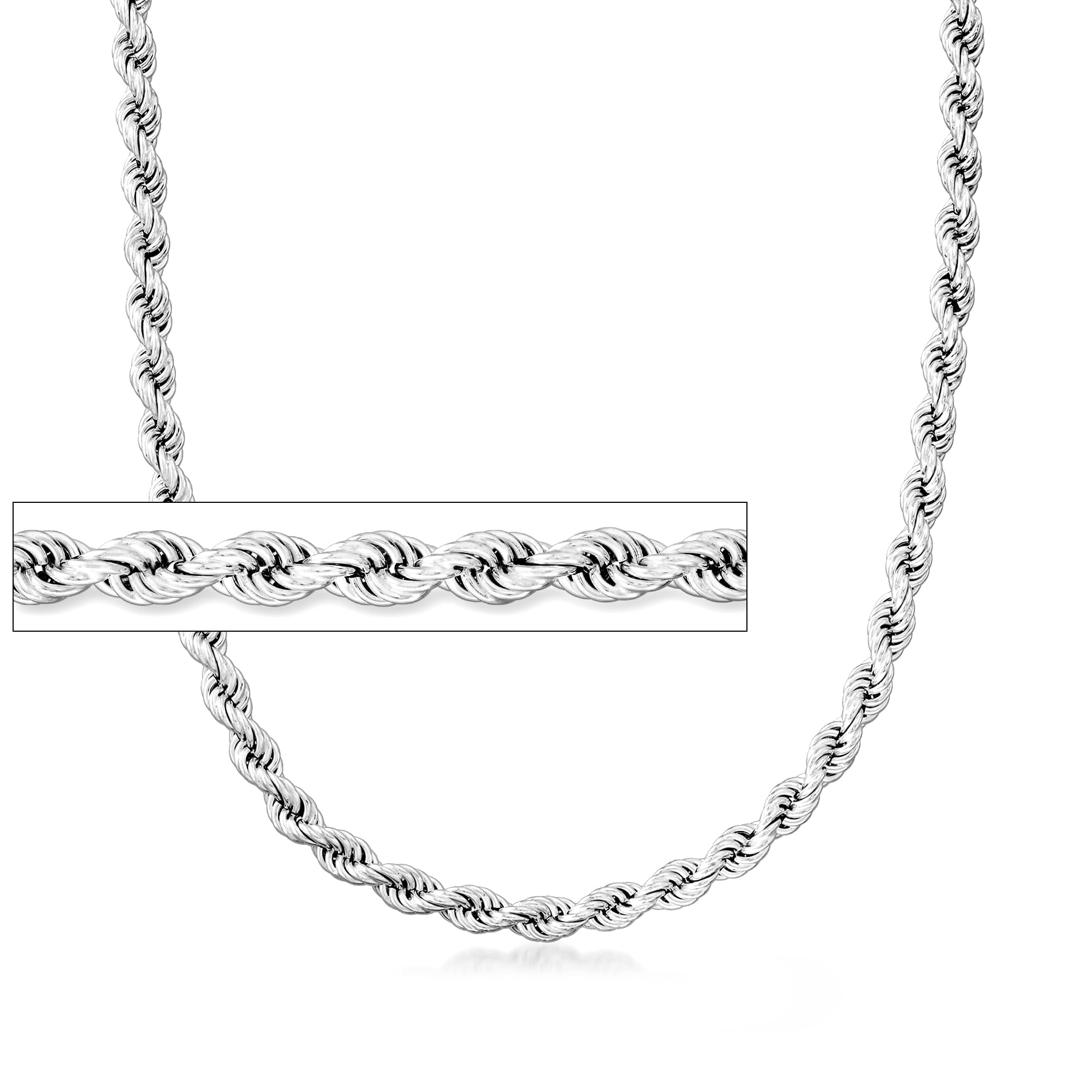 Ross-Simons 6mm Sterling Silver Rope Chain Necklace - Walmart.com