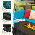 thumbnail image 4 of Devoko 8-Pieces Steel Sturdy Outdoor Conversation Sets with 50,000 BTU Propane Fire Pit Table, Blue, 4 of 7