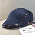 thumbnail image 4 of Eoperou British Style Adjustable Buckle Thickened Fleece Lining Beret Hat Winter Flat Peaked Mid-aged Men Knitting Forward Hat Costume Accessories, 4 of 8