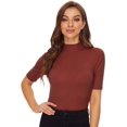 thumbnail image 2 of ORUYROP Chandail à Manches Courtes pour Femmes, Pull Ajusté en Jersey, 2 of 6