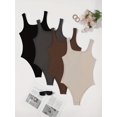 thumbnail image 2 of 4-Pack Solid Color Scoop Neck Casual Sleeveless Tank Bodysuits Soft Mid-Elasticity, 2 of 5