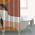 thumbnail image 5 of Small Stall Narrow Shower Curtain 36"W x 72"L – Tropical Bohemian Leaves, Mid-Century Abstract Boho Botanical Bathroom Decor, Vintage Floral Palm Leaf Pattern, Rustic Tribal Folk Style, 5 of 5