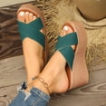 thumbnail image 3 of Mules à Plateforme à Bout Ouvert pour Femmes, Semelle Épaisse, Brides Croisées, Sandales Compensées Confortables Antidérapantes, Chaussures Habillées Rouges, Taille 9,5, 3 of 7