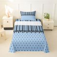 thumbnail image 2 of Castle Fairy Minimalism Stripe Layout Twin Sheets 3pcs,Retro Lace Accent Bedding,Sky Blue Black,1 Flat Sheet, 1 Fitted Sheet and 1 Pillowcase, 2 of 7