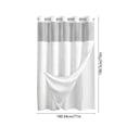 thumbnail image 3 of MMJ Shower Curtain Textured Color Block Waffle Weave Fabric Waterproof Snap Hooks Punch Free Bathroom Curtain 75x71in, 3 of 7