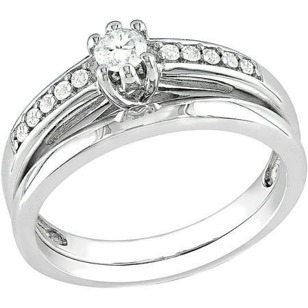 1/4 Carat T.W. Round Diamond Sterling Silver Women's Bridal Set